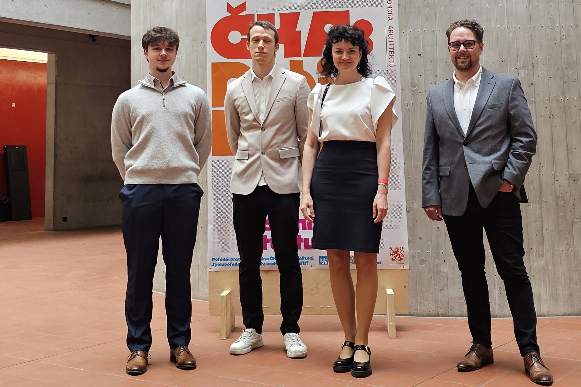 Ateliér Ostrava přednášel na konferenci, zleva Michal Satin, Ondřej Špetla, Miriam Muroňová a Marek Stařičný